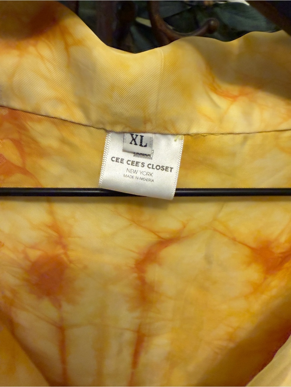 Cee Cees Closet Yellow Tie Dye Funky Wrap Crop Top Dramatic Balloon Sleeves XL - Picture 12 of 13